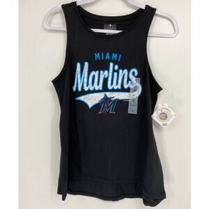 Miami Marlins Womens Black High Neck Tank Top Shirt NEW XXL